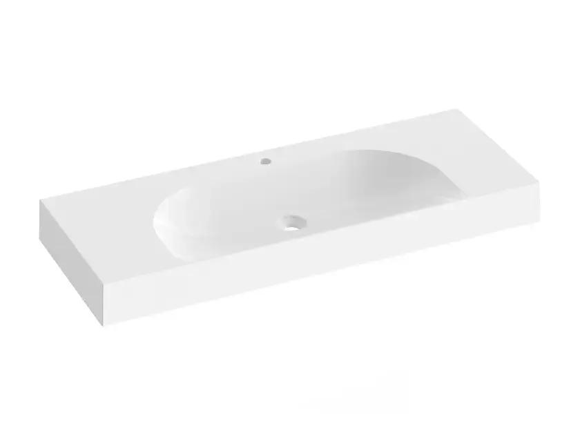Ravak Lite - Lavabo 120x45 cm, sans trop-plein, trou pour robinetterie, blanc XJX01212000