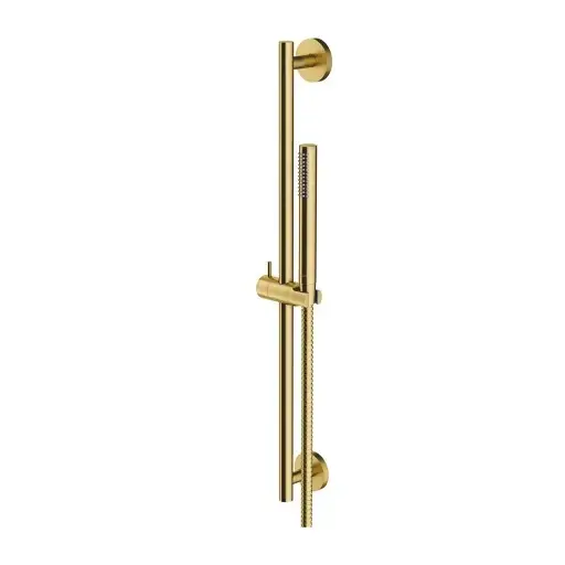 OMNIRES Microphone - Set de pommeau de douche, barre et flexible, or brossé MICROPHONE-SGLB