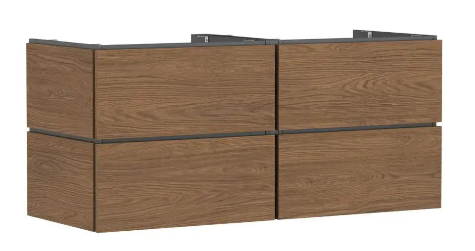 Hansgrohe Xilesa E - Meuble pour lavabo, 62x138x55 cm, 4 tiroirs, chêne cachemire 54306550