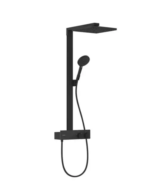Hansgrohe Raindance E - Set de douche avec thermostat, 30x30 cm, EcoSmart, noir mat 27362670