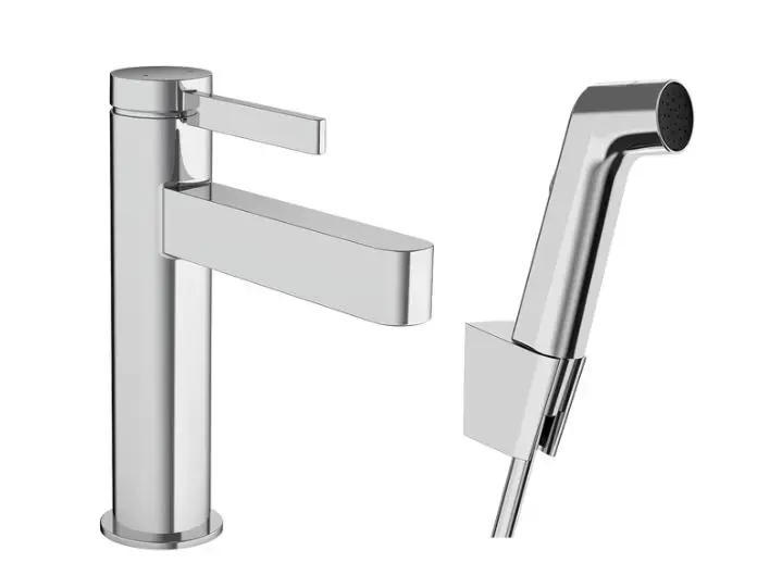 Hansgrohe Finoris - Mitigeur de lavabo avec vidage Push-Open et douchette de bidet, EcoSmart, chrome 76210000