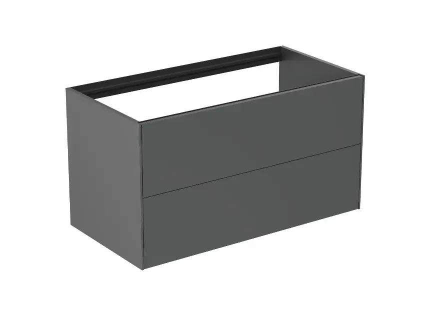 Ideal Standard - Meuble pour lavabo, 100x54x51 cm, 2 tiroirs, anthracite mat T4357Y2