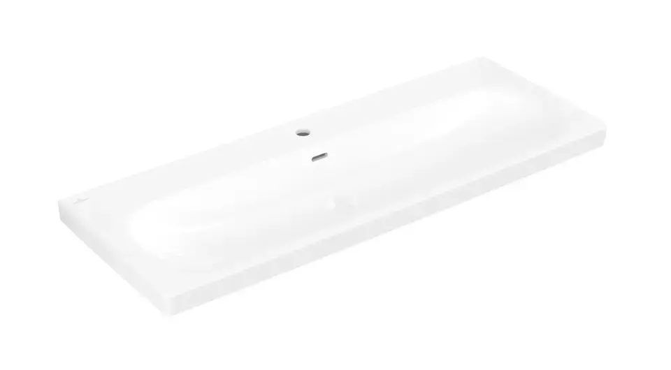 Villeroy & Boch Skyla - Lavabo 120 × 46 cm, avec trop-plein, trou pour robinet, blanc alpin 5A51C501