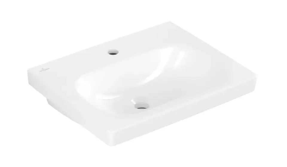 Villeroy & Boch Skyla - Lavabo 55x45 cm, sans trop-plein, trou de robinetterie, CeramicPlus, blanc alpin 5A5156R1