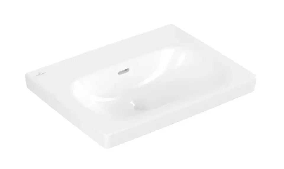 Villeroy & Boch Skyla - Lavabo 60 × 46 cm, avec trop-plein, sans trou pour robinet, CeramicPlus, Stone White 5A5162RW