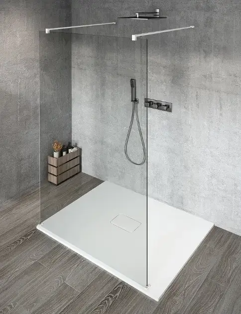 Gelco Vario - Paroi de douche Walk-In, 90x200 cm, Verre revêtu, blanc/verre clair GX1290GX2215