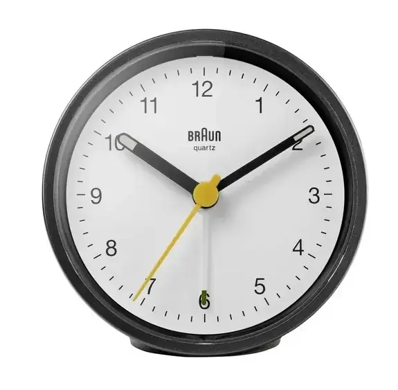 Braun – Réveil analogique BC12, noir/blanc 4007218670496