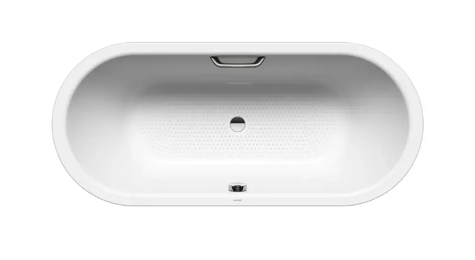 Kaldewei Ambiente - Baignoire Classic Duo Oval 116, 170x70 cm, avec trous pour les poignées, antidérapante sur toute la largeur, blanche 292610210001