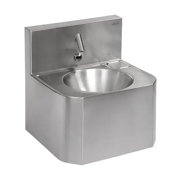Sanela - Lavabo suspendu en inox avec appareil ALS, 24V, avec robinet thermostatique, 24V SLUN 72ET