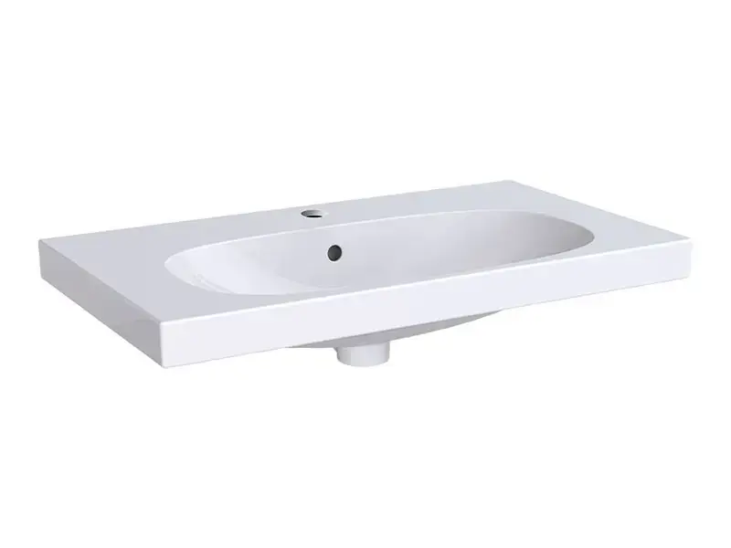 Geberit Acanto - Lavabo 75x42 cm, avec 1 trou, avec trop-plein, blanc 500.632.01.2