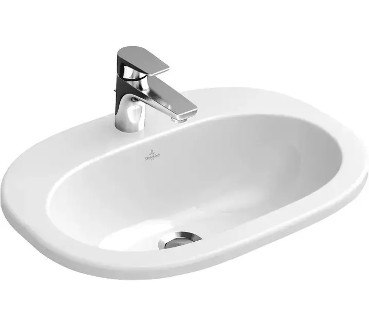 Villeroy & Boch O.novo - Vasque encastrée 56x41 cm, sans trop-plein, avec trou de robinetterie, blanc alpin 41615701