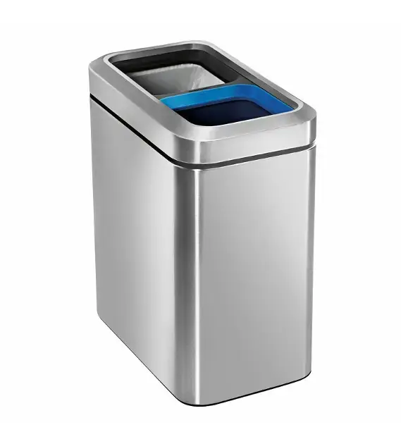 Simplehuman - Poubelle ouverte de tri sélectif 20 l, inox brossé CW1470