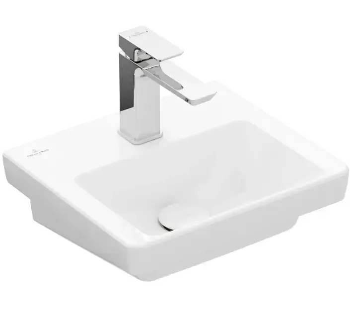 Villeroy & Boch Subway 3.0 - Meuble-lavabo 37x31 cm, sans trop-plein, trou pour robinet, CeramicPlus, blanc alpin 437038R1