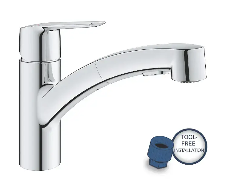 Grohe QuickFix Start - Mitigeur d'évier avec douchette extractible, chrome 30531001