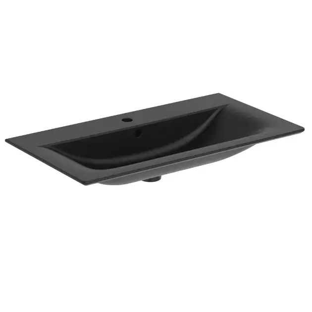Ideal Standard Connect Air - Meuble-lavabo 84x46x17 cm, avec trop-plein, trou pour la robinetterie, noir E0279V3