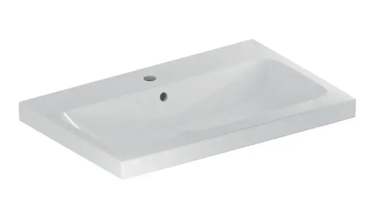 Geberit iCon - Lavabo 75x48x16 cm, avec trop-plein, avec trou pour robinetterie, blanc 501.835.00.1