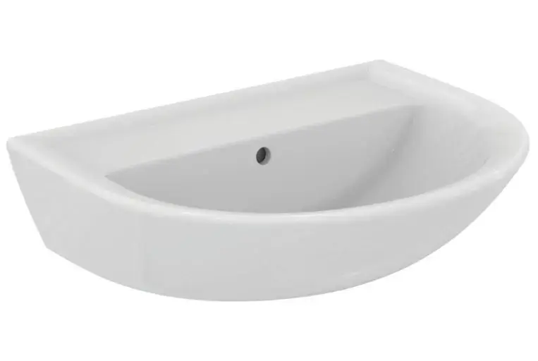 Ideal Standard Eurovit - Lavabo 60x47 cm, avec trop-plein, sans trou pour robinetterie, blanc W332401