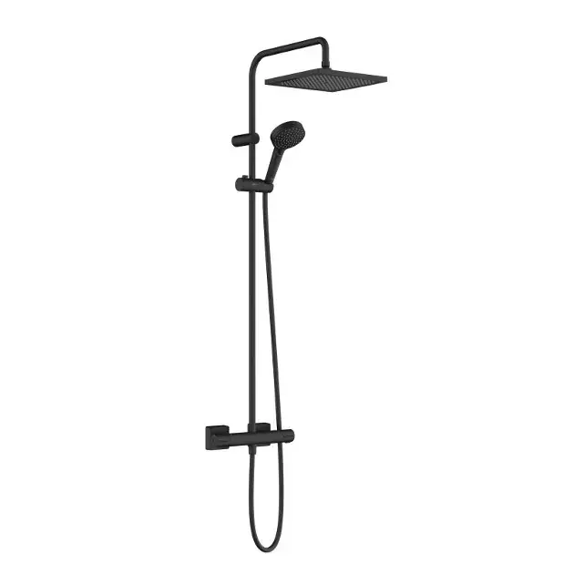 Hansgrohe Vernis Shape - Set de douche Showerpipe 240 avec thermostat, 2 jets, EcoSmart, noir mat 26429670