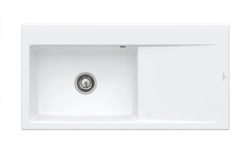 Villeroy & Boch Subway Style 60 - Évier en céramique 100x51 cm, CeramicPlus, Stone White 336201RW