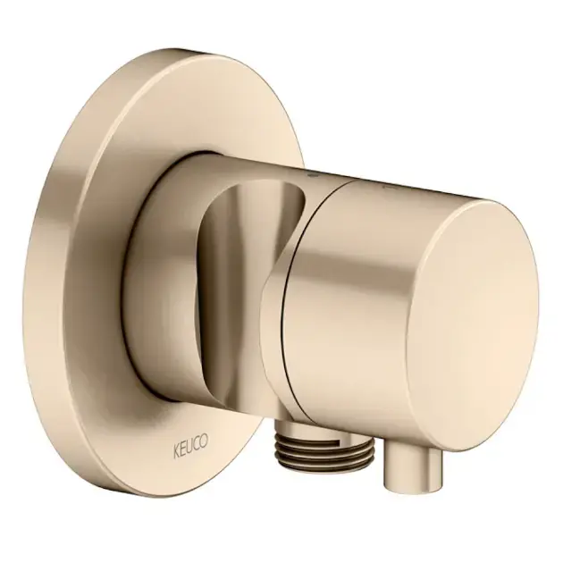 Keuco IXMO - Vanne d'arrêt et d'inversion encastrée, 2 sorties, avec raccord et support de douche, bronze brossé 59556031201