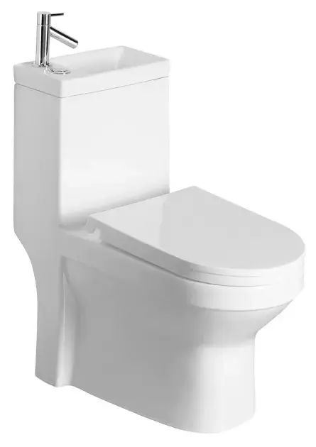 Aqualine HYGIE - WC à poser avec lave-mains, DualFlush, blanc PB104W