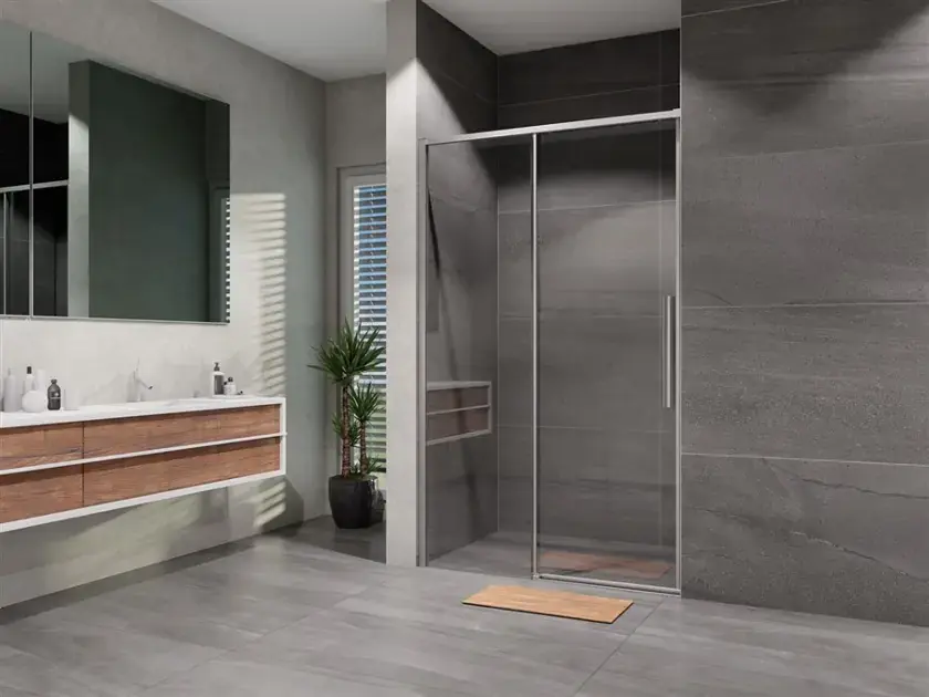 Lansanit LUX Slim Alvaro - Porte de douche coulissante 100 cm, chrome/verre transparent LAN03054