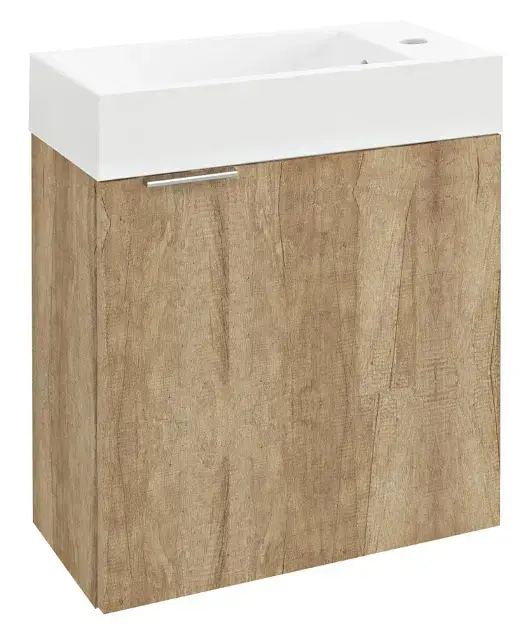 Sapho Latus - Meuble pour lave-mains 50x50x25 mm, 1 porte D/G, chêne Alabama LT410-2222