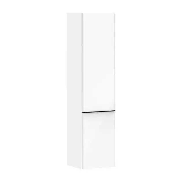 Hansgrohe Xelu Q - Armoire haute, 40x165x35 cm, 2 portes, charnières à droite, blanc brillant/noir mat 54139670