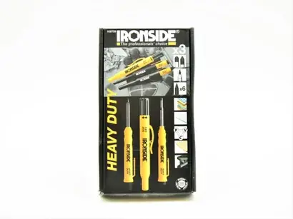 Set de 2 crayons de construction et 1 marqueur avec double pointe noire - Ironside