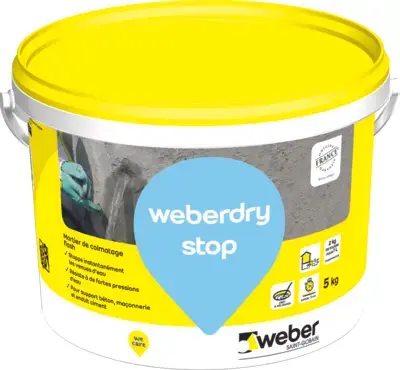 Mortier de colmatage WEBERDRY STOP 5kg
