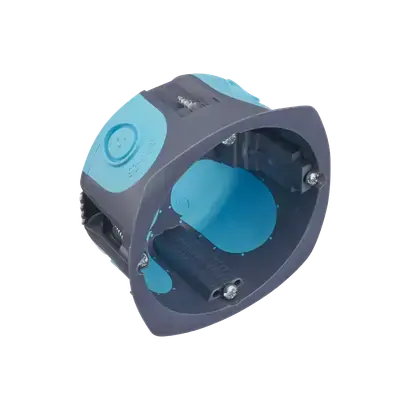 Boîte d&rsquo;encastrement STOPAIR – 1 poste –  Ø 67 x P.40MM  – Gris/Bleu