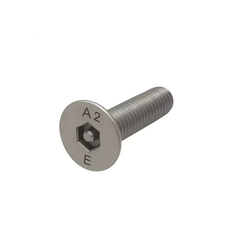 Vis à métaux inviolables - Tête fraisée 6 pans creux+téton - M 8 x 20 - Inox A2