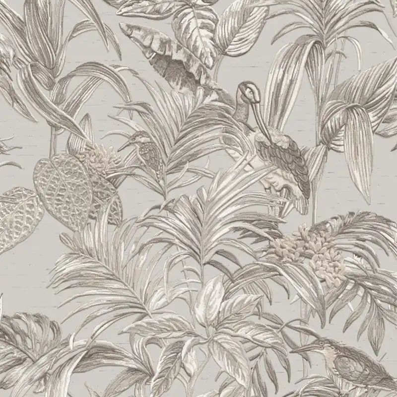 DesignID Embellish | DE120011 | papier peint intissé floral | 0.53 m x 10.05 m | gris