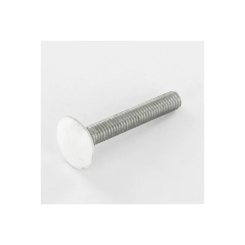 1 x TRCC JAPY tête ronde collet carré M7X65 Pas de 100 Filetage total Aluminium RAL9016 blanc signalisation 30%