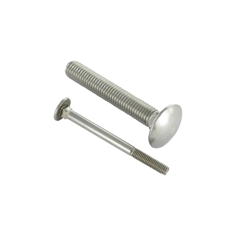 1 x Vis métaux tête ronde collet carré Inox A4 M10X130 Filetage partiel