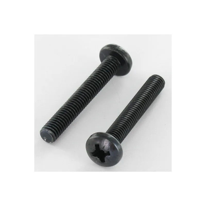 1 x Vis métaux tête cylindrique bombée large Pozi N°2 M5X60 Acier zingué noir