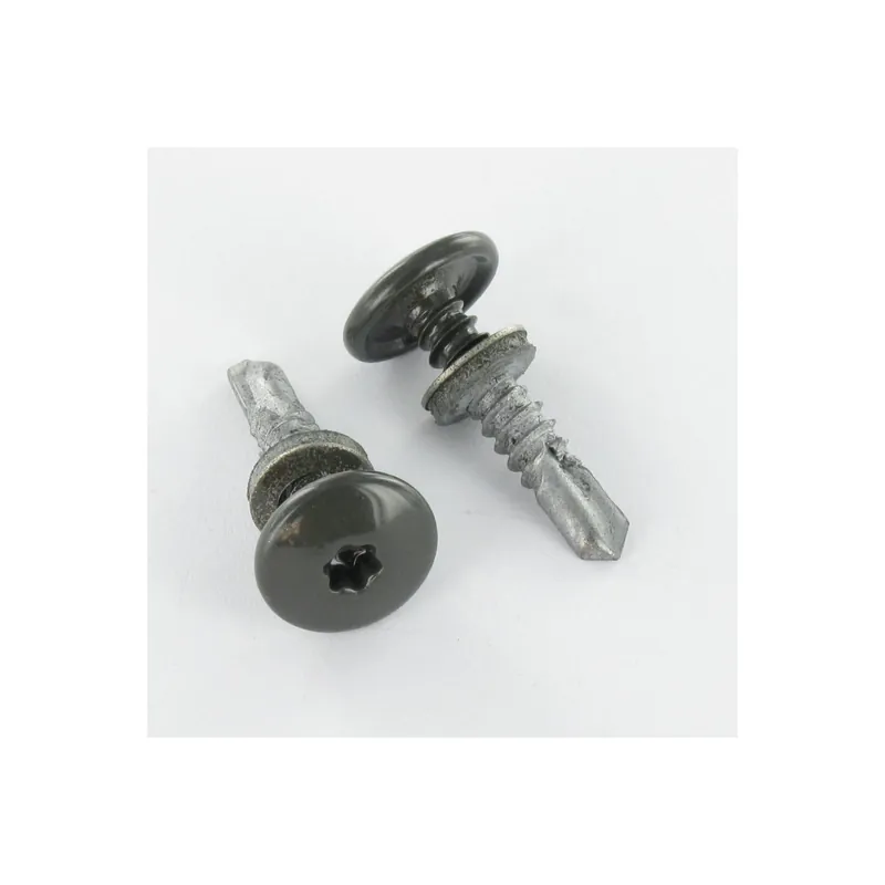 1 x Vis autoperceuse Tête cylindrique bombée TCB TORX T25 5.5X26 +EPDM Bimétal RAL7022 gris tarre d'ombre