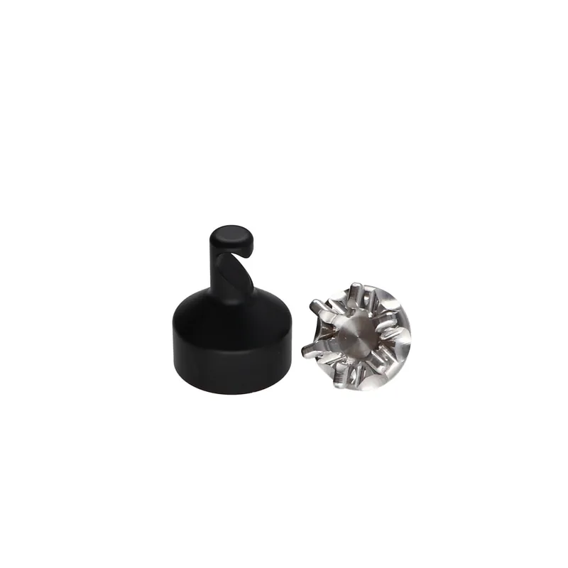 1 x Crochet décoratif Aluminium Noir avec fixation pour plaque de plâtre L'ATTACHANTE