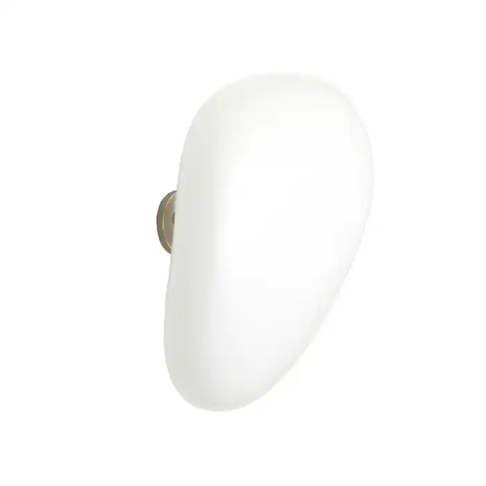 Bouton de meuble Galet Porcelaine Blanc