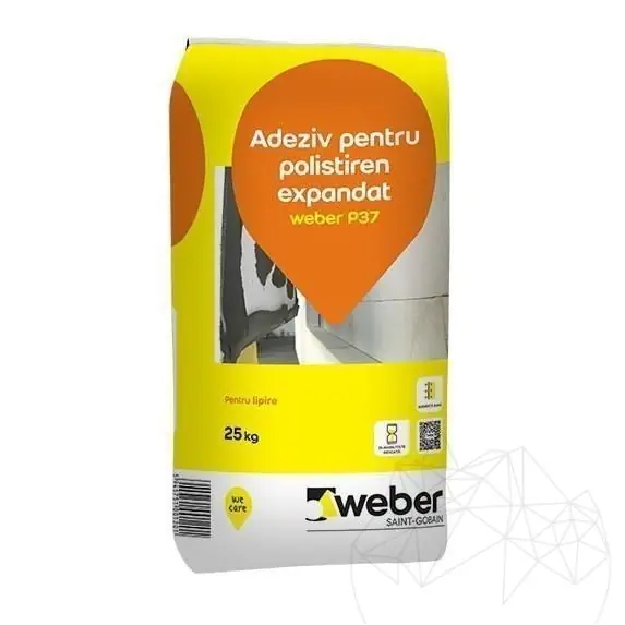 Weber P37, 25 Kg, Colle pour systèmes d&rsquo;isolation en polystyrène